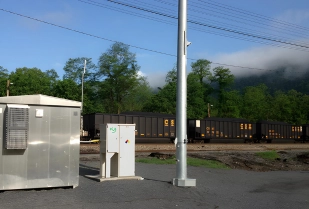Plug fuel cell at railroad