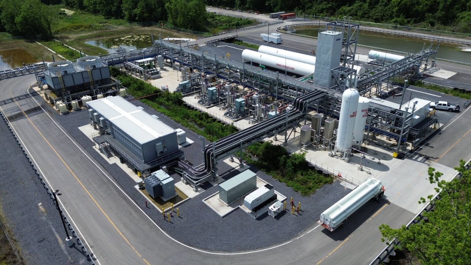 Plug hydrogen plant aerial view